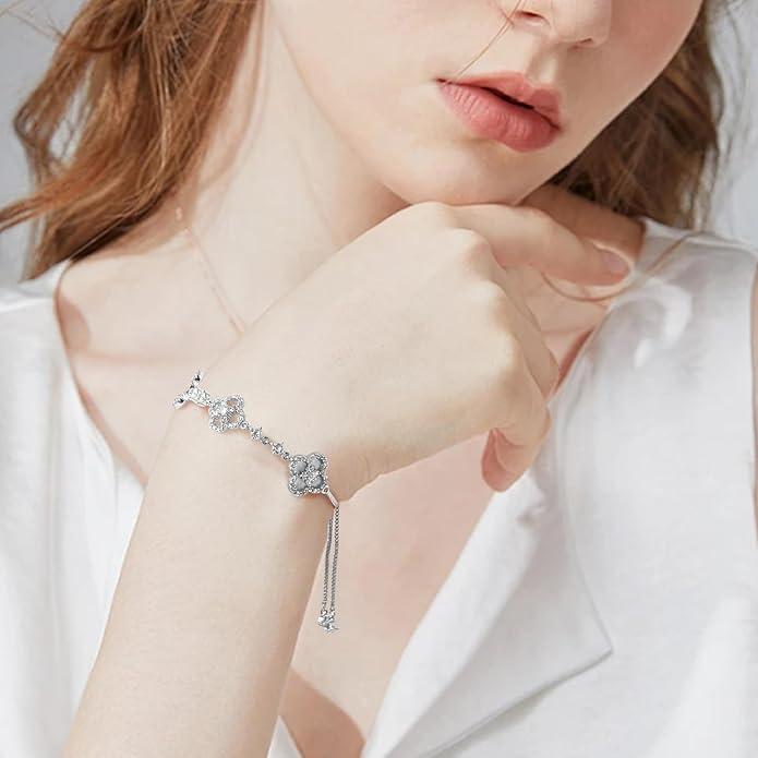 Model wearing Sakura Cleef Bracelet showcasing elegance and style