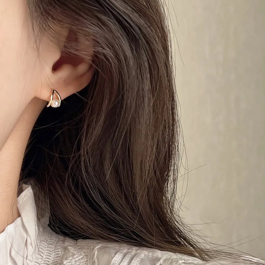 Teardrop Pearl Stud Earrings