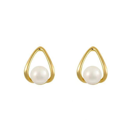 Teardrop Pearl Stud Earrings