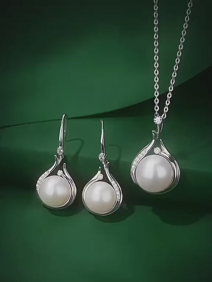 Pearl Teardrop Necklace and Earring Set